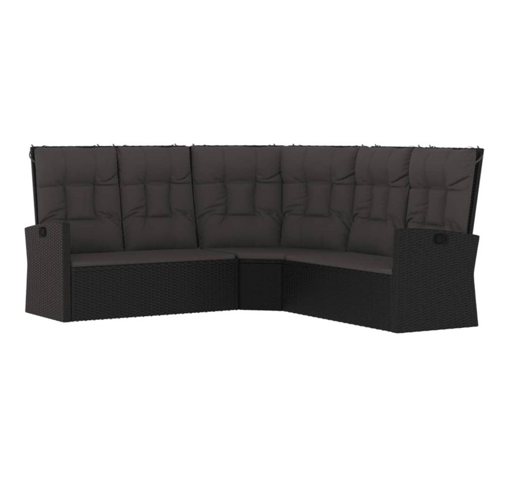 vidaXL Gartenlounge-Set, Ecksofa mit Liegefunktion und Kissen Schwarz Poly Rattan vidaXL Gartenlounge-Set, Ecksofa mit Liegefunktion und Kissen Schwarz Poly Rattan von vidaXL