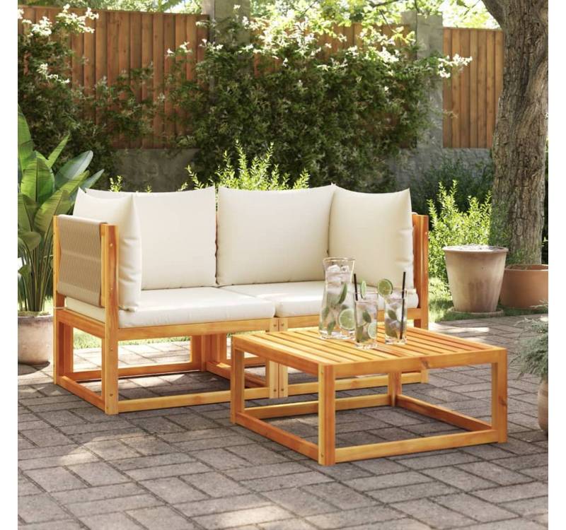 vidaXL Gartenlounge-Set, Garten-Ecksofas mit Kissen 2 Stk. Massivholz Akazie von vidaXL