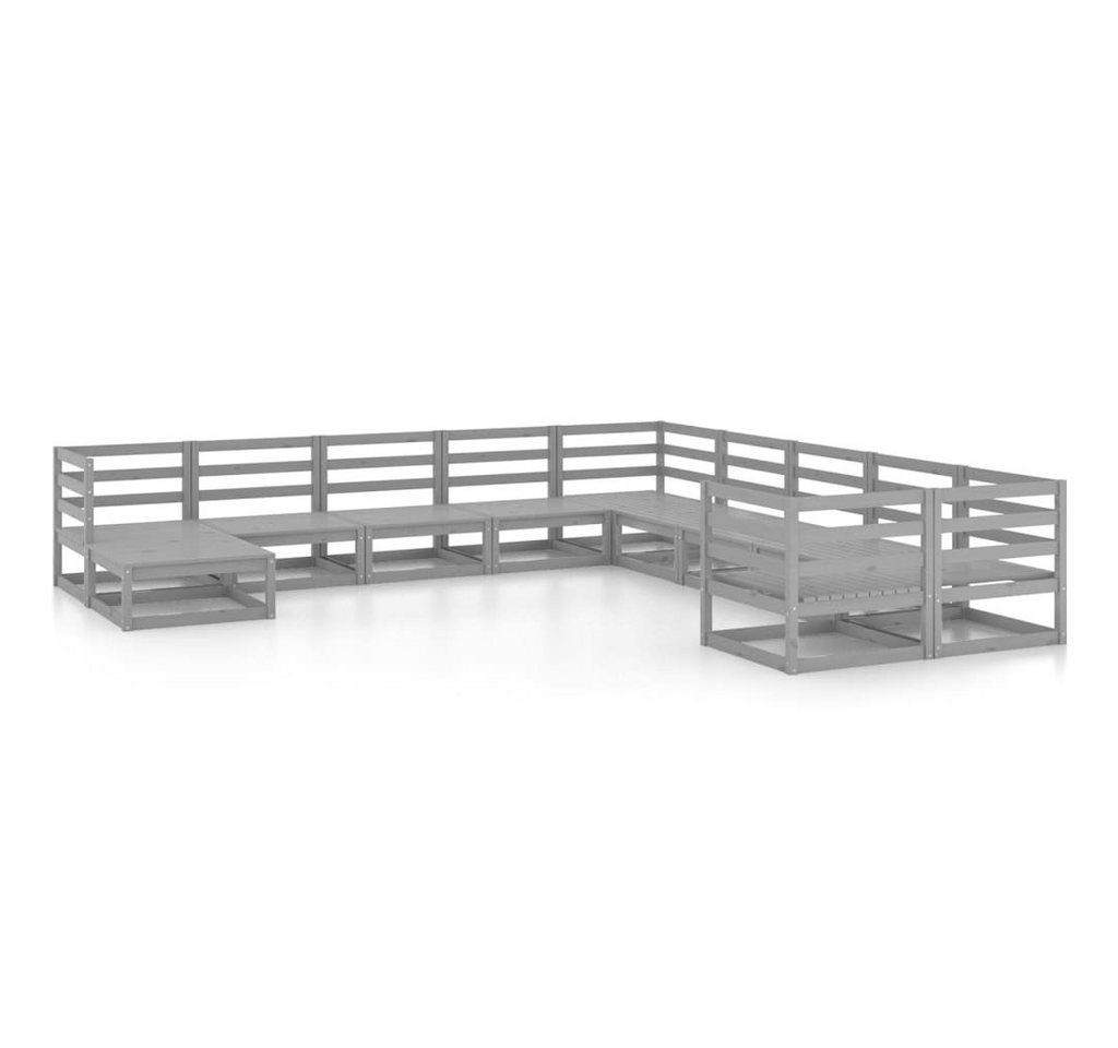 vidaXL Gartenlounge-Set 11-tlg. Garten-Lounge-Set Massivholz Kiefer, (1-tlg) von vidaXL