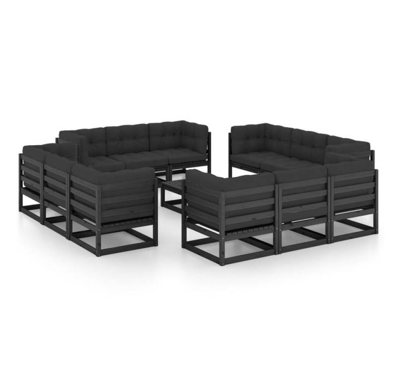 vidaXL Gartenlounge-Set 13-tlg. Garten-Lounge-Set mit Kissen Massivholz Kiefer, (1-tlg) von vidaXL