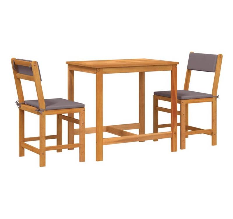 vidaXL Gartenlounge-Set 3-tlg. Balkonmöbel-Set mit Kissen Massivholz, (1-tlg) von vidaXL