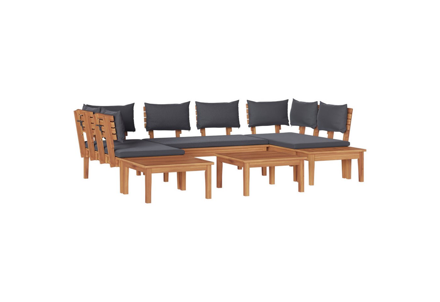 vidaXL Gartenlounge-Set 4-teiliges Gartenbank-Set mit Kissen - aus massivem holz, (4-tlg) von vidaXL