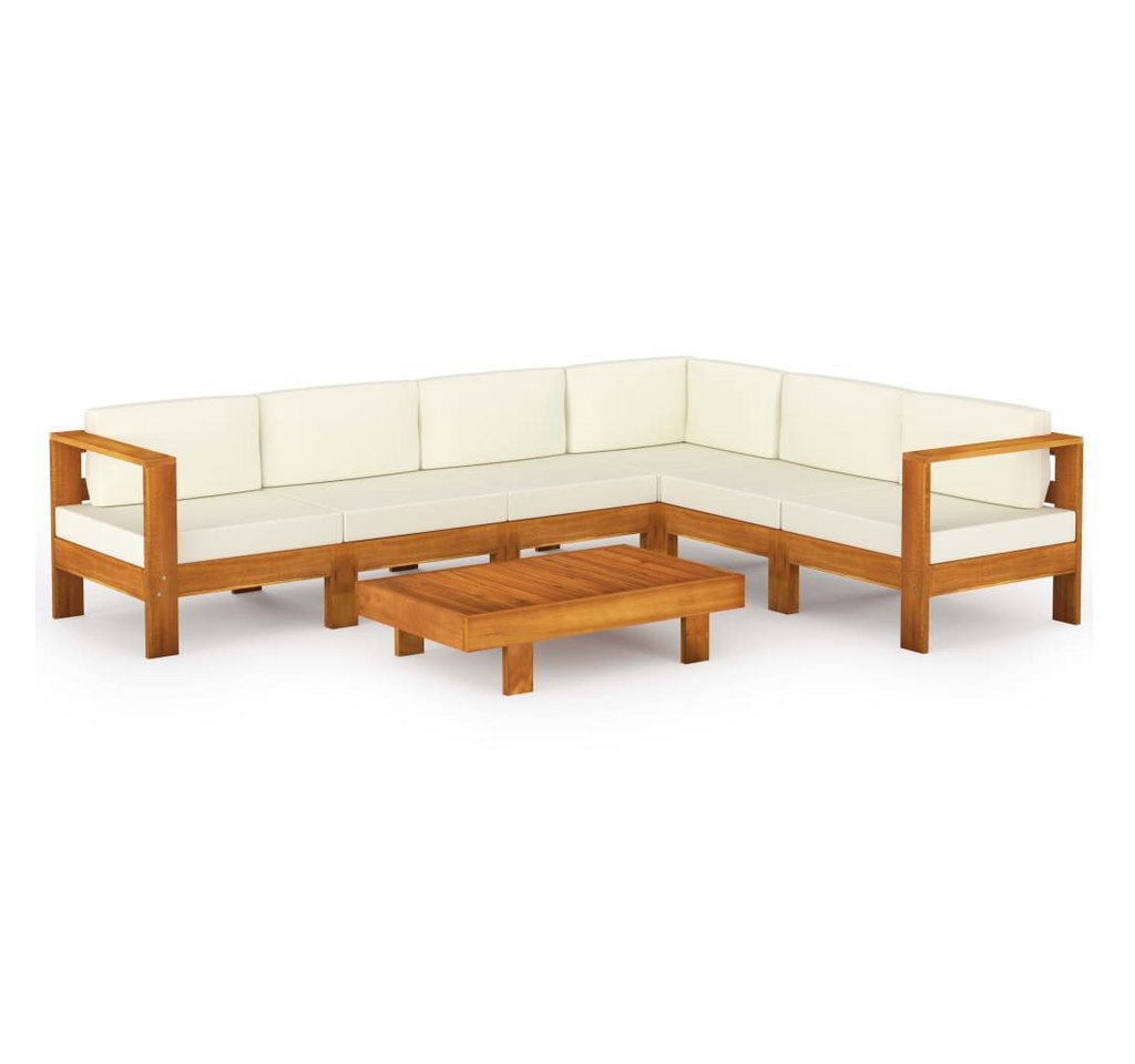 vidaXL Gartenlounge-Set 7-teiliges Garten-Lounge-Set mit Kissen 100 x 60 cm nholz, (1-tlg) von vidaXL