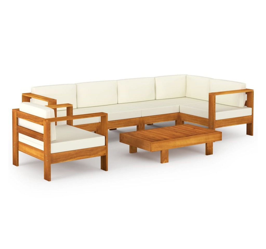 vidaXL Gartenlounge-Set 7-teiliges Garten-Lounge-Set mit Kissen 100 x 60 cm nholz, (1-tlg) von vidaXL