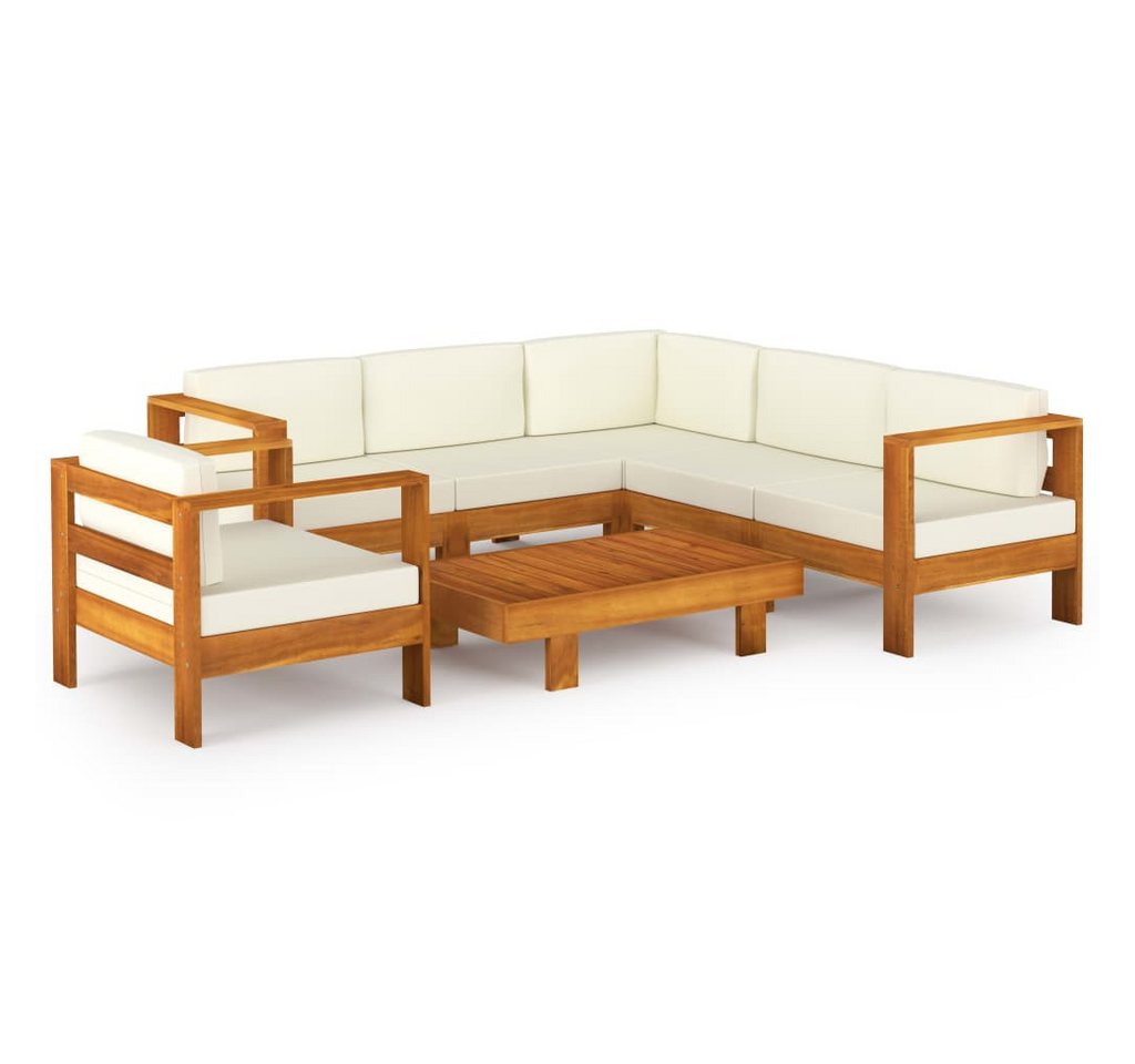 vidaXL Gartenlounge-Set 7-teiliges Garten-Lounge-Set mit Kissen 100 x 60 cm nholz, (1-tlg) von vidaXL