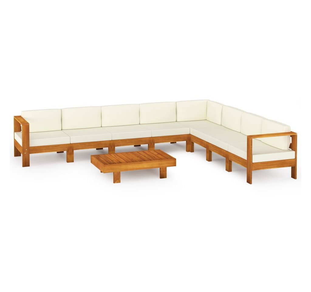 vidaXL Gartenlounge-Set 9-teiliges Garten-Lounge-Set mit Kissen 100 x 60 cm nholz, (1-tlg) von vidaXL