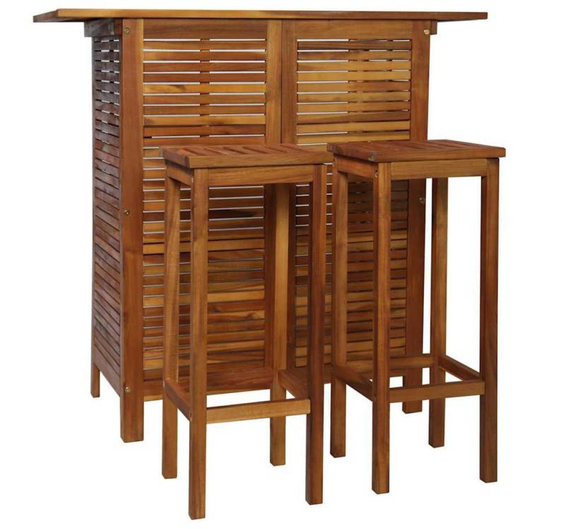 vidaXL Gartenlounge-Set Bartisch und Stuhl-Set 3-tlg. nholz Massiv, (2-tlg) von vidaXL