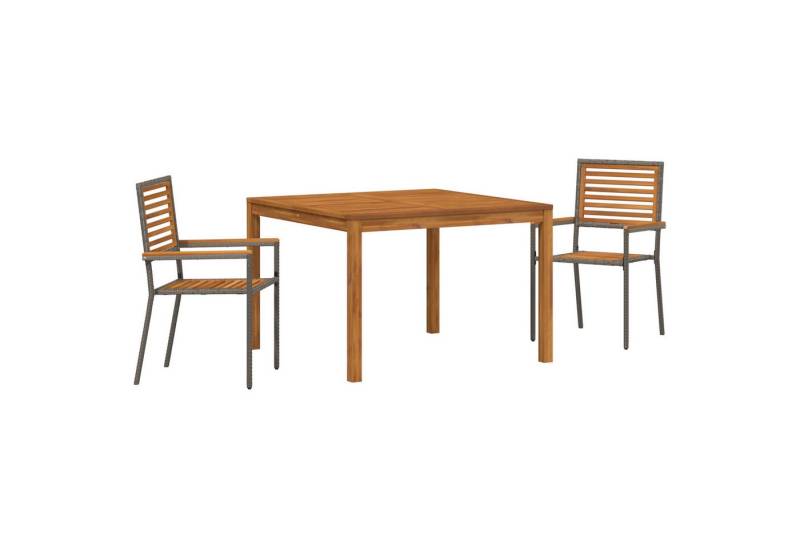 vidaXL Gartenlounge-Set Garten Essgruppe 3 pcs Grau 110 x 110 x 75 cm, (3-tlg) von vidaXL