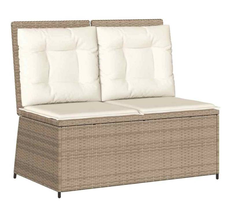 vidaXL Gartenlounge-Set Gartenbank mit Kissen Beige Poly Rattan, (1-tlg) von vidaXL