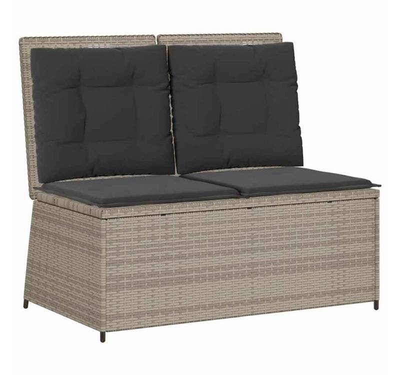 vidaXL Gartenlounge-Set Gartenbank mit Kissen Hellgrau Poly Rattan, (1-tlg) von vidaXL