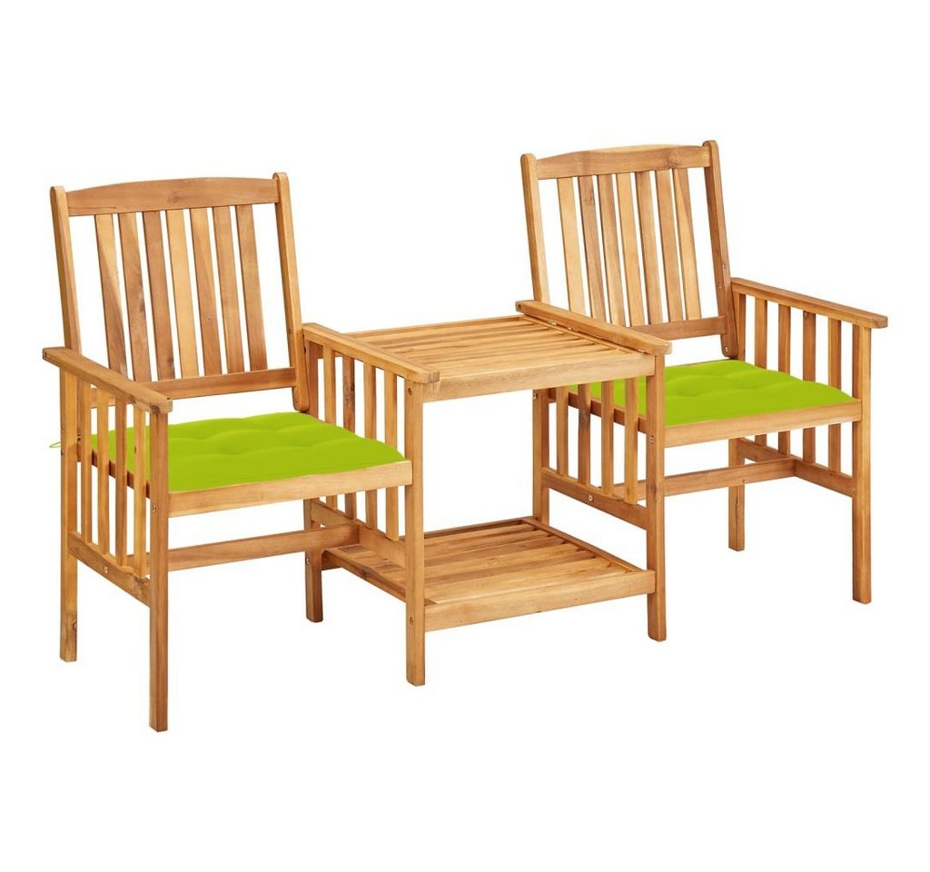 vidaXL Gartenlounge-Set Gartenstühle mit Teetisch und Kissen Akazie Massivholz, (1-tlg) von vidaXL