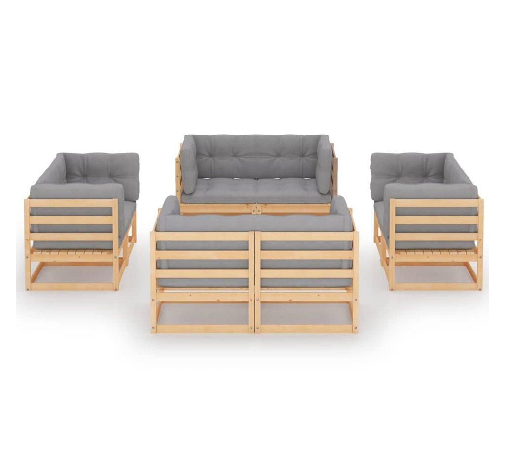 vidaXL Gartenlounge-Set, 8-tlg. Lounge Set mit Kissen Kiefer Massivholz vidaXL Gartenlounge-Set, 8-tlg. Lounge Set mit Kissen Kiefer Massivholz von vidaXL
