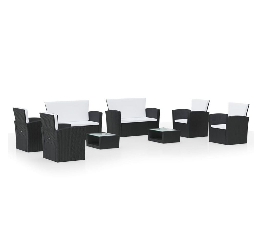 vidaXL Gartenlounge-Set, 8-tlg. Lounge Set mit Kissen Poly Rattan Schwarz vidaXL Gartenlounge-Set, 8-tlg. Lounge Set mit Kissen Poly Rattan Schwarz von vidaXL