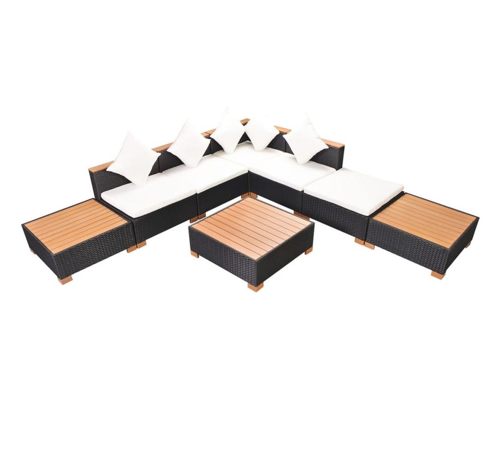 vidaXL Gartenlounge-Set, 8-tlg. Lounge Set mit Auflagen Poly Rattan Schwarz vidaXL Gartenlounge-Set, 8-tlg. Lounge Set mit Auflagen Poly Rattan Schwarz von vidaXL