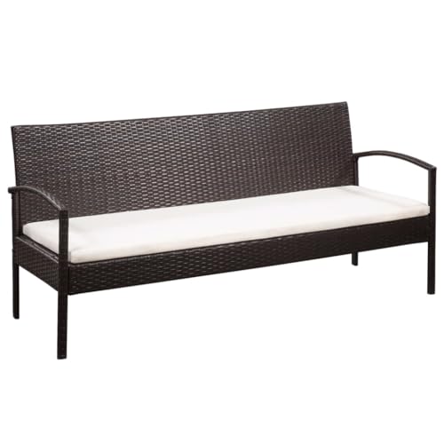 vidaXL Gartenmöbel 3-Sitzer Poly Rattan Gartenbank Lounge Sofa Bank Sitzgruppe von vidaXL