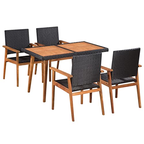 vidaXL Gartenmöbel 5-TLG. Poly Rattan Gartengarnitur Sitzgruppe Gartenset von vidaXL