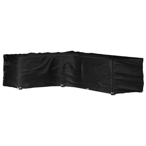 vidaXL Gartenmöbel Abdeckung, Abdeckplane Wasserdicht UV-beständig, Schutzhülle in L-Form mit 18 Ösen, Garnitur Schutzhaube Abdeckplane für Rattanmöbel, 220x285x80cm von vidaXL