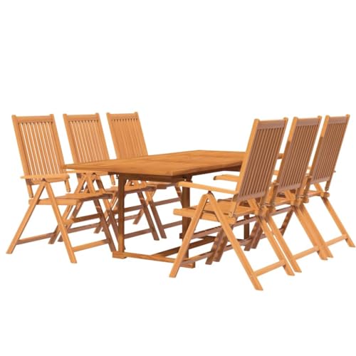 vidaXL Gartenmöbel Set 7-TLG. Gartengarnitur Sitzgruppe Gartenset Sitzgarnitur Gartentisch Esstisch Tisch Stühle Massivholz Akazie von vidaXL
