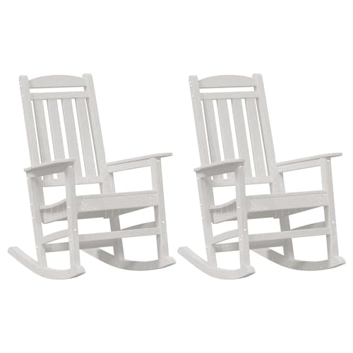 vidaXL Garten Schaukelstühle 2 Stück Weiß 70x92x107,5 cm HDPE vidaXL Garten Schaukelstühle 2 Stück Weiß 70x92x107,5 cm HDPE von vidaXL
