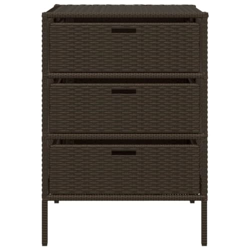 vidaXL Gartenschrank, Geräteschrank mit viel Stauraum, Beistellschrank Schrank mit Türen, Balkonschrank Terrassenschrank, Braun Poly Rattan von vidaXL