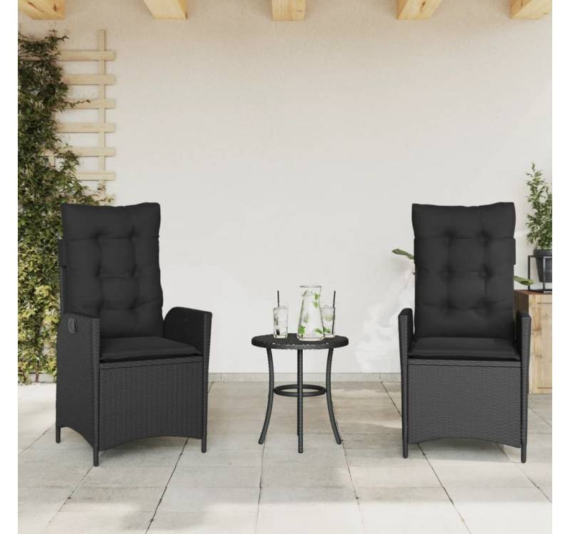 vidaXL Gartensessel, Gartensessel mit Kissen 2 Stk. Verstellbar Schwarz Poly Rattan vidaXL Gartensessel, Gartensessel mit Kissen 2 Stk. Verstellbar Schwarz Poly Rattan von vidaXL