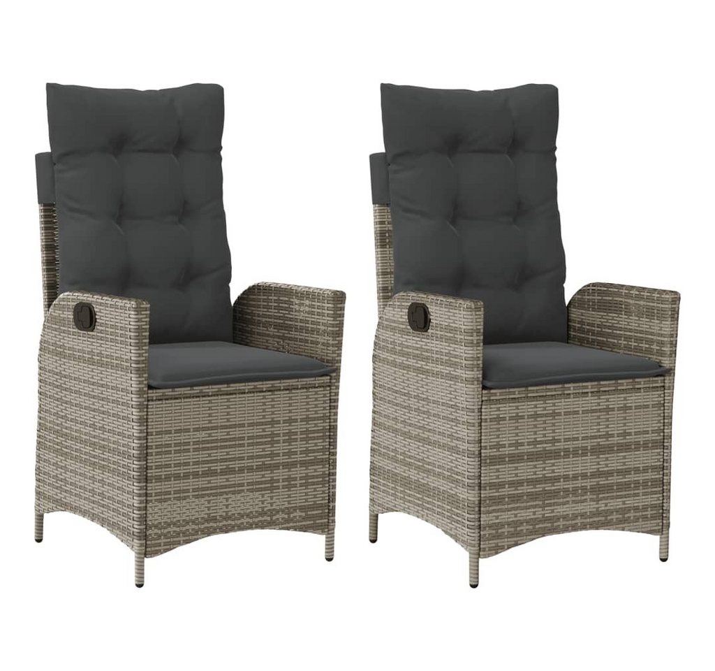 vidaXL Gartensessel, Outdoor Sessel mit Kissen 2 Stk. Verstellbar Grau Poly Rattan vidaXL Gartensessel, Outdoor Sessel mit Kissen 2 Stk. Verstellbar Grau Poly Rattan von vidaXL