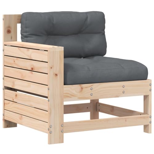 vidaXL Gartensofa, Modular Sofa mit Armlehne Kissen, Holzsofa mit Klappbarem Beistelltisch, Gartenmöbel Latten-Design, Massivholz Kiefer vidaXL Gartensofa, Modular Sofa mit Armlehne Kissen, Holzsofa mit Klappbarem Beistelltisch, Gartenmöbel Latten-Design, Massivholz Kiefer von vidaXL