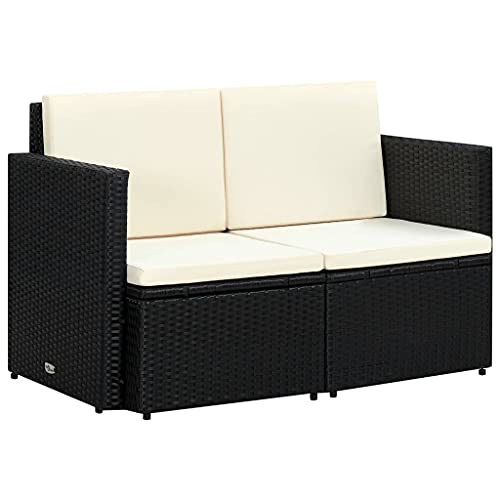 vidaXL Gartensofa 2-Sitzer Poly Rattan Lounge Gartenmöbel Sofa Gartenbank von vidaXL
