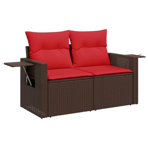 vidaXL Gartensofa mit Kissen 2-Sitzer, Sofa mit Staufach unter Sitzfläche, Terrassensofa mit abnehmbarem waschbarem Bezug, Gartenmöbel Terrassenmöbel, Braun Poly Rattan vidaXL Gartensofa mit Kissen 2-Sitzer, Sofa mit Staufach unter Sitzfläche, Terrassensofa mit abnehmbarem waschbarem Bezug, Gartenmöbel Terrassenmöbel, Braun Poly Rattan von vidaXL