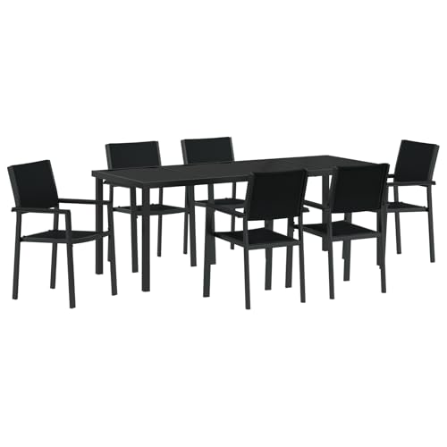 vidaXL Gartenstühle 2 STK Schwarz Kunststoff Rattan-Look Leichtes Outdoor-Möbel für Terrasse und Balkon Essstuhl Armlehne Langlebig von vidaXL