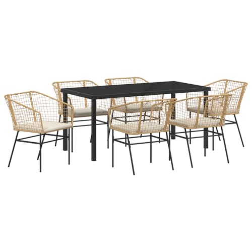 vidaXL Gartenstühle 2 Stück Mit Kissen Braun Poly Rattan Bequeme Außenmöbel Langlebige Essmöbel Patio Terrasse Stuhl Bistro von vidaXL