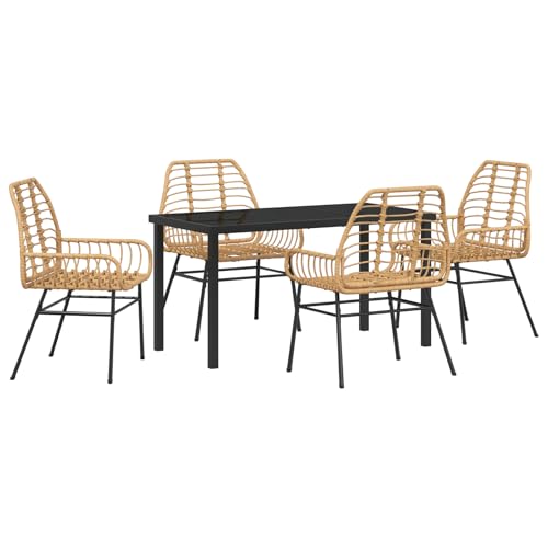 vidaXL Gartenstühle Set aus 2 Braun Poly-Rattan Leichte Armlehnstühle Patio Dining Möbel Wetterfest Modernes Design für Außenbestuhlung Stuhl Sitze Balkon von vidaXL
