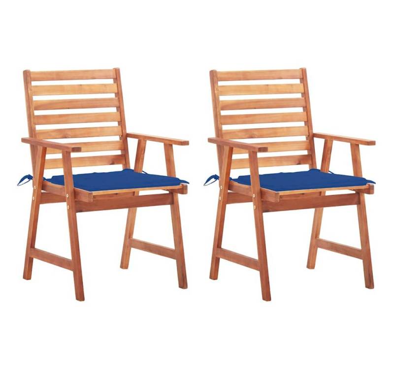 vidaXL Gartenstuhl, Garten-Essstühle 2 Stk. mit Kissen Massivholz Akazie vidaXL Gartenstuhl, Garten-Essstühle 2 Stk. mit Kissen Massivholz Akazie von vidaXL