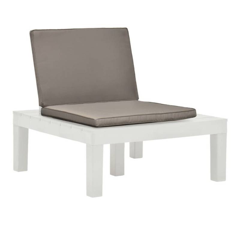 vidaXL Gartenstuhl, Outdoor Stühle mit Auflagen 2 Stk. Kunststoff Weiß von vidaXL
