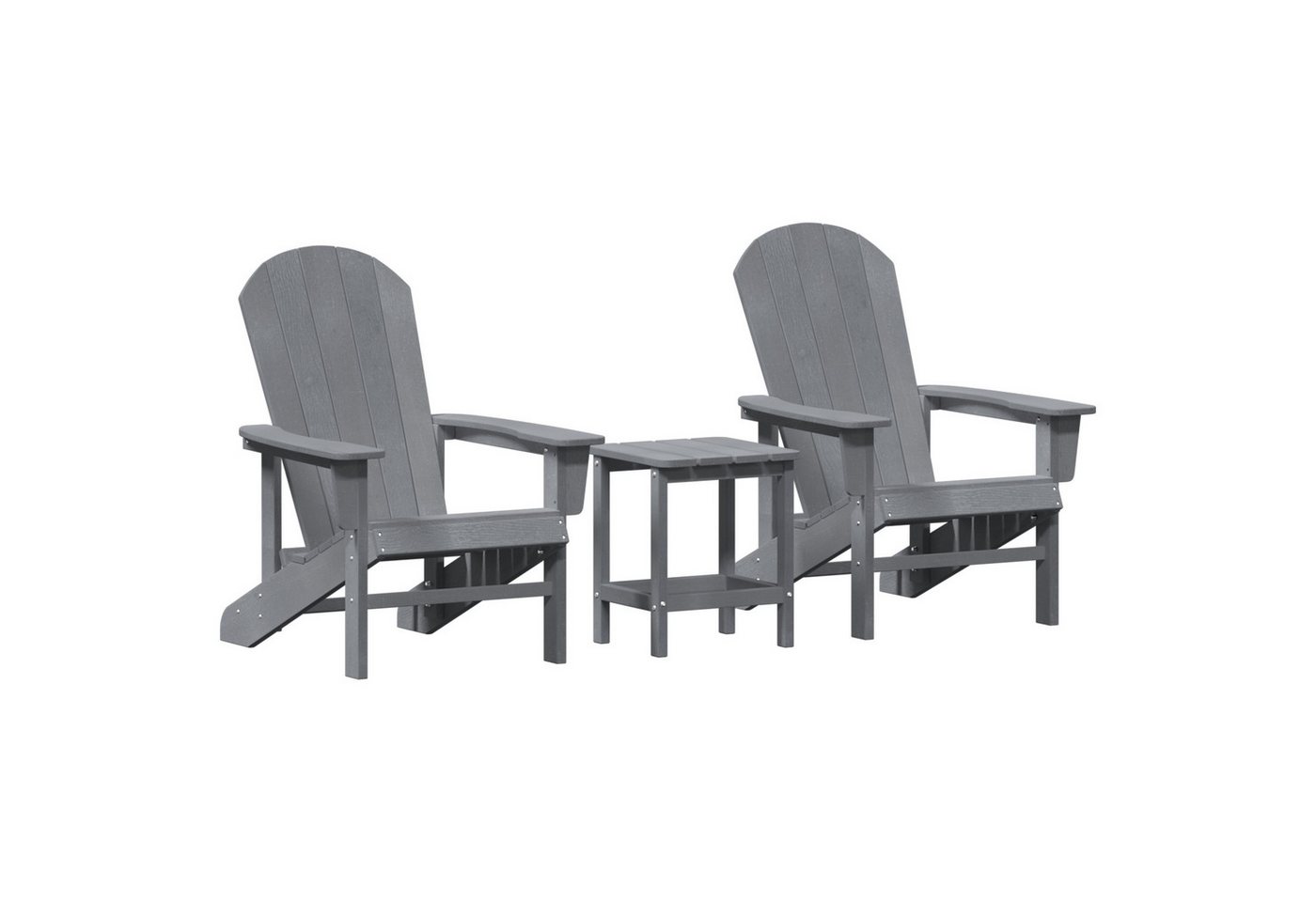 vidaXL Gartenstuhl 3-teiliges Garten-Lounge-Set Hellgrau HDPE (3 St) von vidaXL
