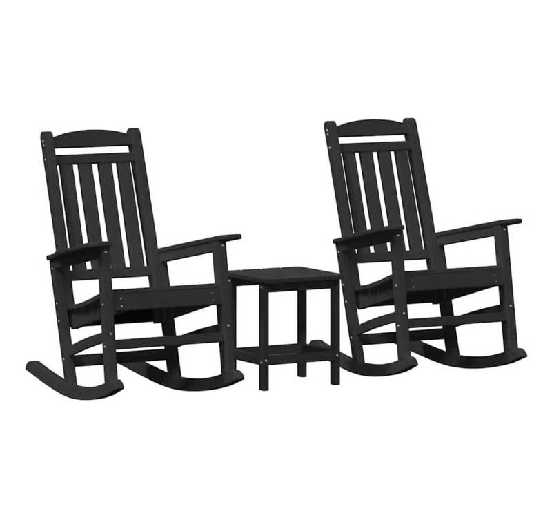 vidaXL Gartenstuhl Schaukelstuhl für den Garten 3 pcs Schwarz 38 x 38 x 46cm (3 St) von vidaXL