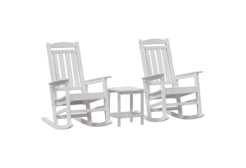 vidaXL Gartenstuhl 3-teiliges Garten Loungeset Weiß HDPE (3 St) von vidaXL