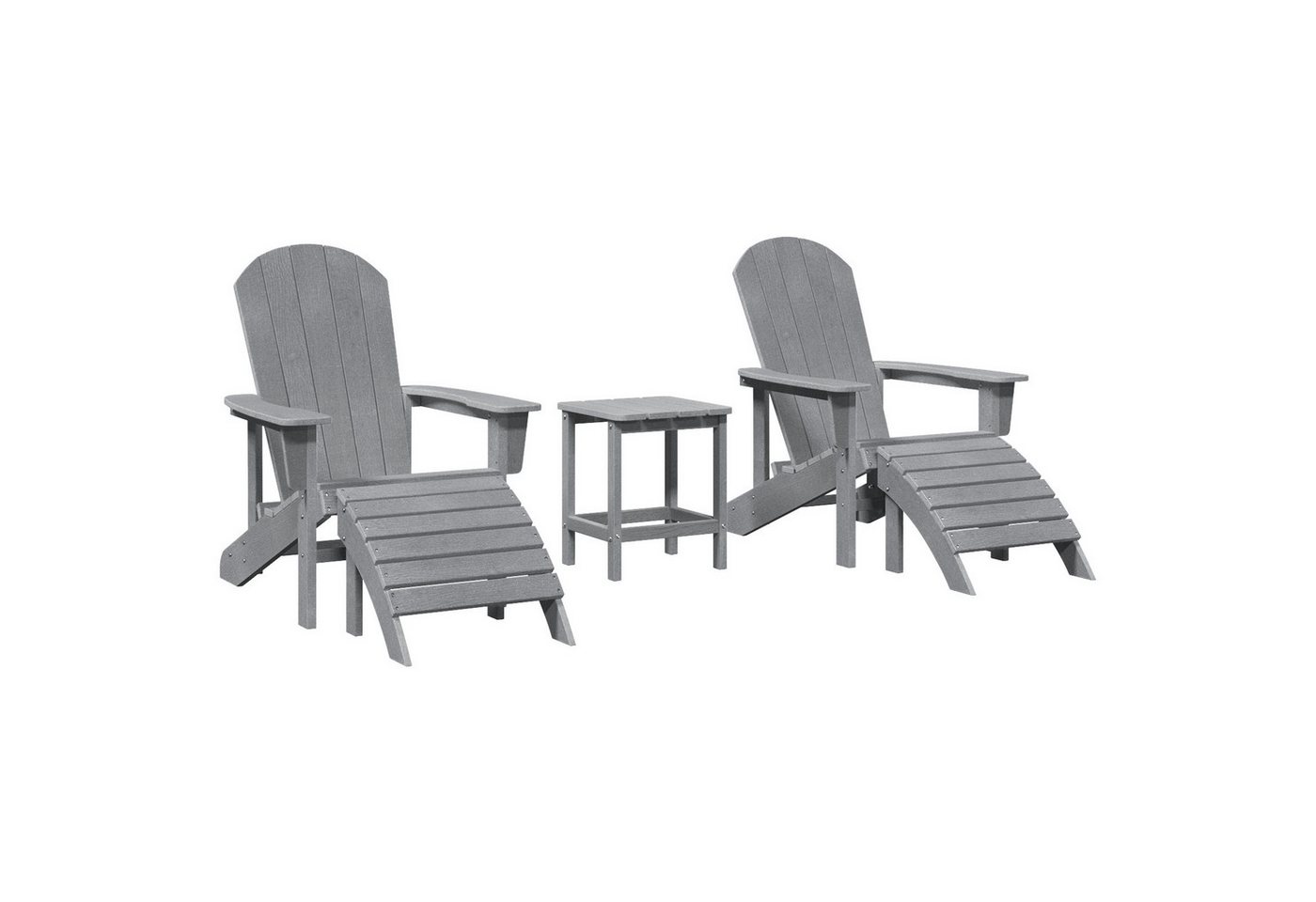 vidaXL Gartenstuhl 3-tlg. Garten-Lounge-Set Hellgrau HDPE (3 St) von vidaXL