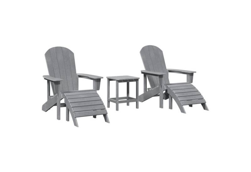 vidaXL Gartenstuhl 3-tlg. Garten-Lounge-Set Hellgrau HDPE (3 St) von vidaXL