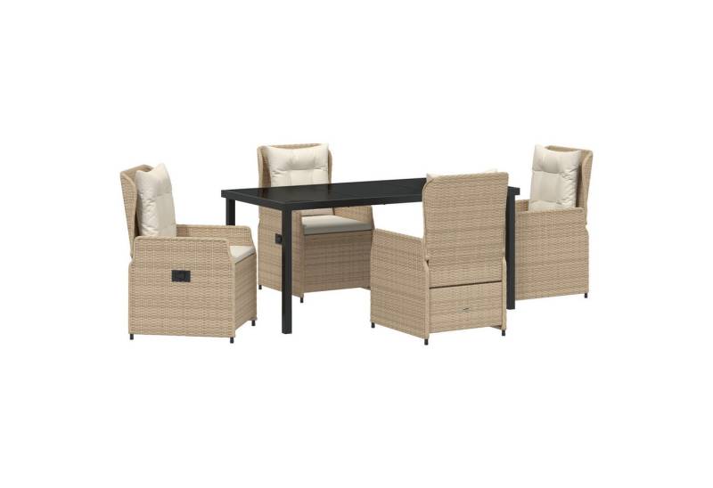 vidaXL Gartenstuhl 5-teiliges Garten Esstisch Set Beige Poly Rattan (5 St) von vidaXL