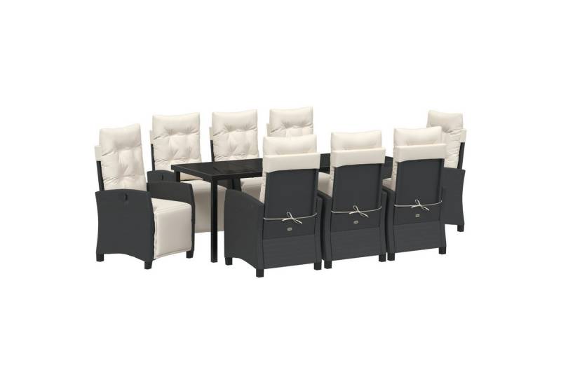 vidaXL Gartenstuhl 9-tlg. Garten-Essgruppe Schwarz Poly Rattan (9 St) von vidaXL