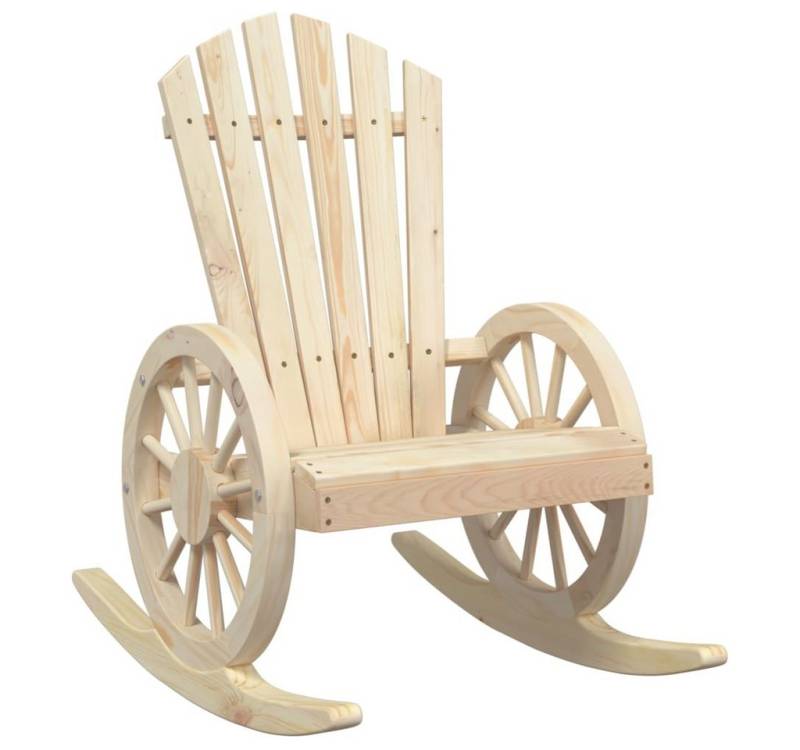 vidaXL Gartenstuhl Adirondack-Schaukelstuhl Massivholz Tanne Wagenrad Western Optik von vidaXL