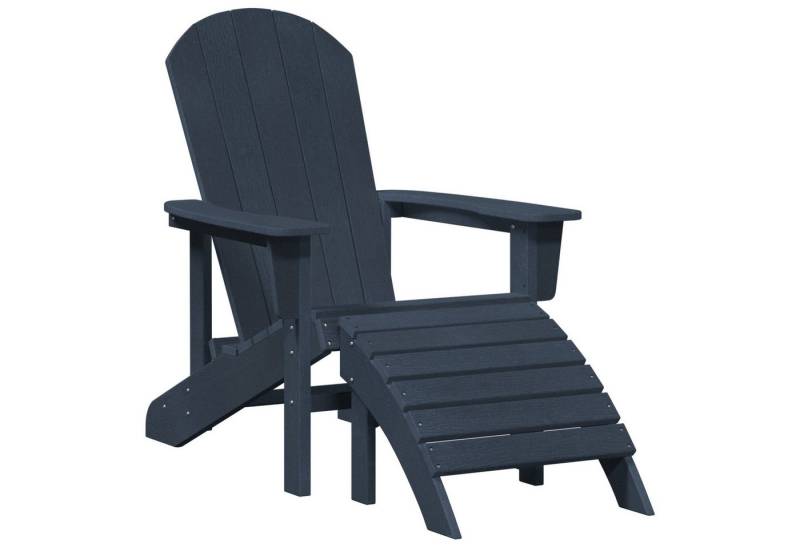 vidaXL Gartenstuhl Adirondack-Stuhl mit Fußstütze Marineblau HDPE (1 St) von vidaXL
