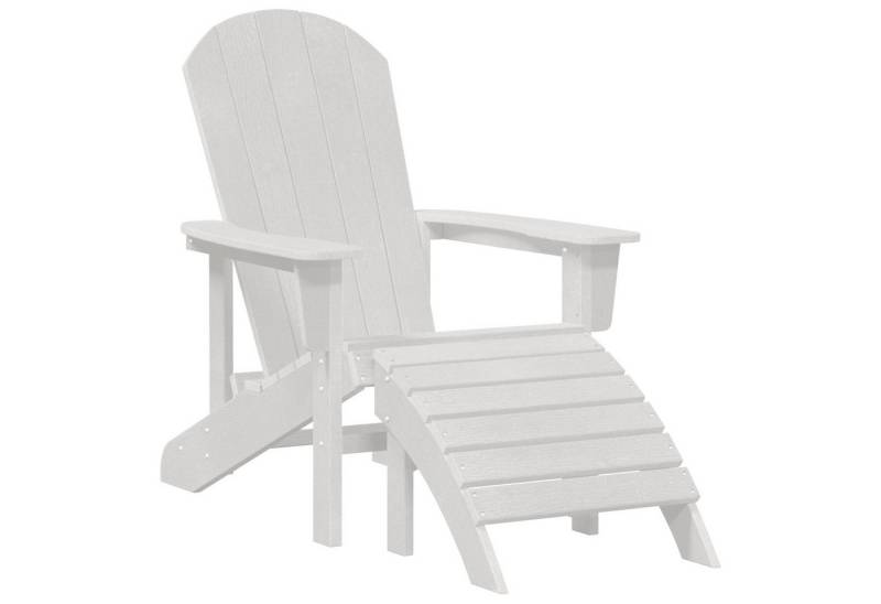 vidaXL Gartenstuhl Adirondack-Stuhl mit Fußstütze Weiß HDPE (1 St) von vidaXL