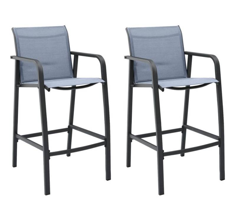 vidaXL Gartenstuhl Garten-Barstühle 2 Stk. Grau Textilene (2 St) von vidaXL