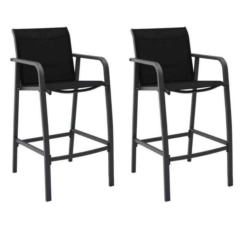 vidaXL Gartenstuhl Garten-Barstühle 2 Stk. Schwarz Textilene (2 St) von vidaXL