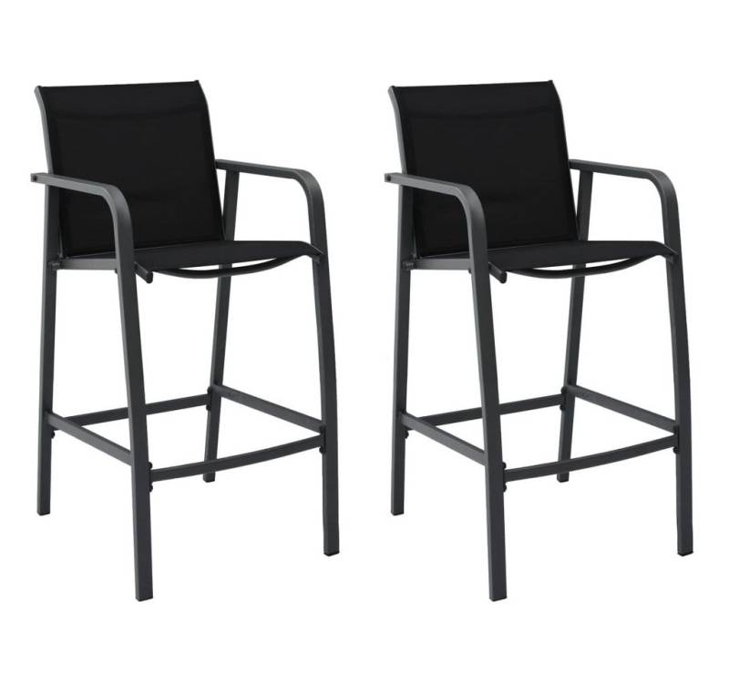 vidaXL Gartenstuhl Garten-Barstühle 2 Stk. Schwarz Textilene (2 St) von vidaXL