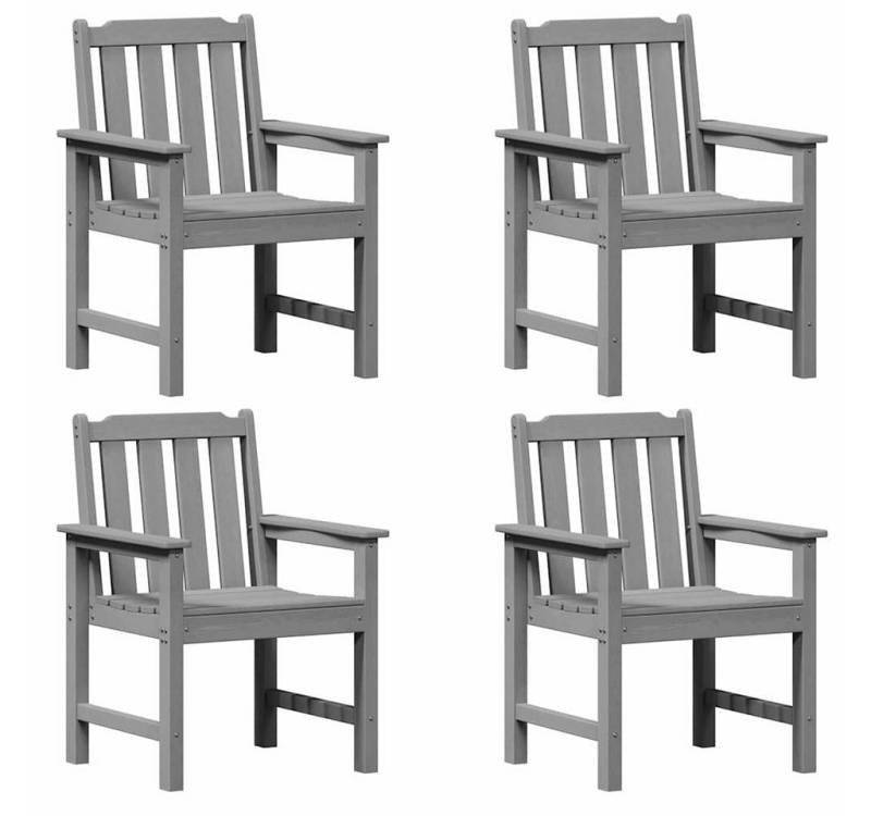 vidaXL Gartenstuhl Garten-Essstuhl 4 pcs Hellgrau 65,5 x 55,5 x 88 cm Plastik (4 St) von vidaXL