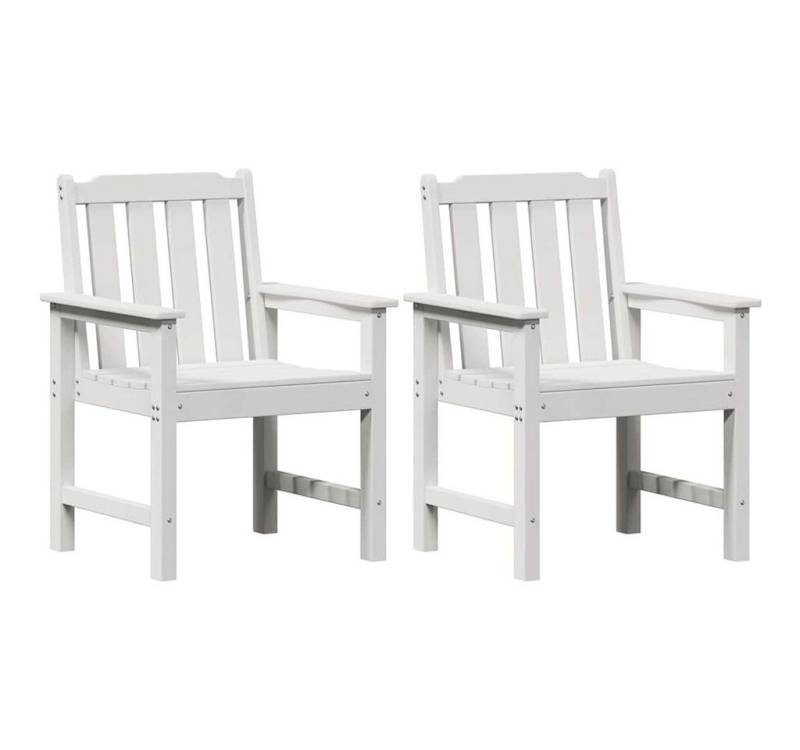 vidaXL Gartenstuhl Garten-Essstuhl 2 pcs Weiß 65.5 x 59 x 88cm HDPE (2 St) von vidaXL