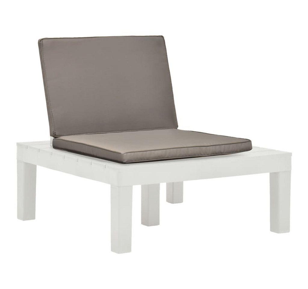vidaXL Gartenstuhl Garten-Lounge-Stuhl mit Sitzpolster Kunststoff Weiß (1 St) von vidaXL